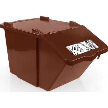 Odpadkový koš NÁDOBA Split NA TŘÍDĚNÝ ODPAD 45 L HNĚDÁ