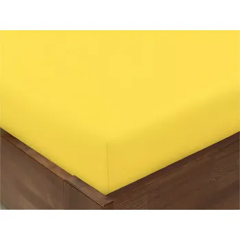 Prostěradlo Bavlněné napínací prostěradlo - žluté 90x200