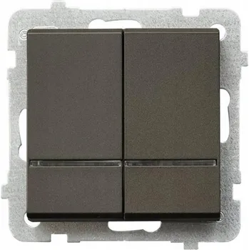 vypínač Dvojitý vypínač pod omítku Ospel, odstíny hnědé ŁP-2RS/m/40