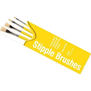 Umělecký štětec Humbrol Stipple Brush pack - Sada plochých štětců velikost č. 3, 5,. 7 a 10