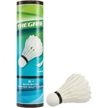 Badmintonový košíček Péřové badmintonové míčky Tregare FSC 6 UNI Bílá