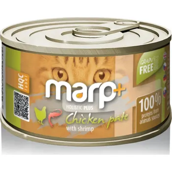 Krmivo pro kočku Marp Holistic Plus konzerva pro kočky – Kuřecí paté s krevetami 24x70g