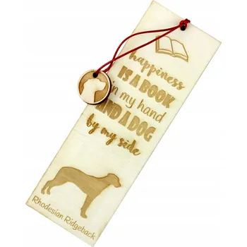 Doplněk ke knize Rhodeský ridgeback - gravírovaná záložka do knihy se psem, jméno psa