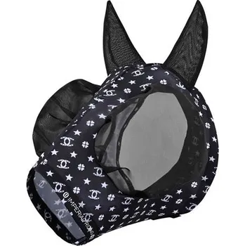 Koňská maska proti hmyzu Maska proti hmyzu IRH SS 25, černá s potiskem - vel. X-Full