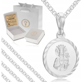 Řetízek STŘÍBRNÝ ŘETÍZEK + MEDAILON 925 PAMÁTKA PRVNÍHO SVATÉHO PŘIJÍMÁNÍ + DÁRKY ZDARMA 45CM