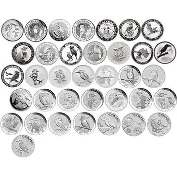 Perth Mint Sada stříbrných mincí Kookaburra 36 x 1 Oz (1990-2025)