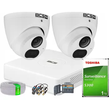 IP kamera Monitorovací sada s analogovou kamerou 2x BCS-B-EA15FSR4(2.0) 5MPx a 1TB diskem
