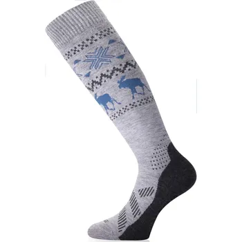 Pánské ponožky FWW merino lyžařské podkolenky - Šedá 858 / (38-41) M / Šedá