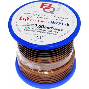elektrický kabel Kabel LGY/H05V-K 1,00 mm2 10 m Hnědý