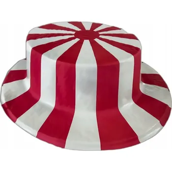 Čepice Párty Klobouk Čepice 56 cm Pruhovaný Bílý a Červený Plastový
