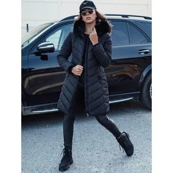 Dámské oblečení Černá zimní prošívaná bunda s kapucí MODLOVA TY4570 Velikost: S