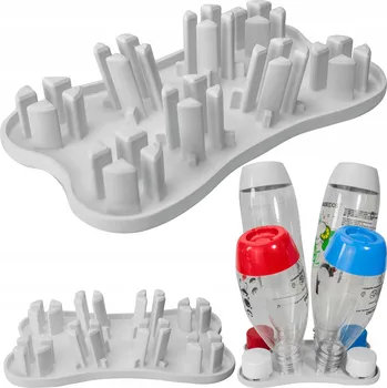 Organizace kuchyně ODKAPÁVAČ NA 4 LAHVE PRO SATURÁTOR SODASTREAM, STOJAN, BÍLÝ