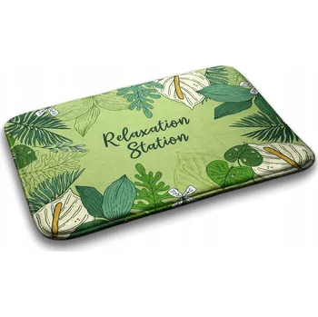 Koupelnová předložka Velká Koupelnová Předložka Měkká Zelená Listy