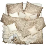 SCANquilt povlečení SATÉN PLUS spirály hnědobéžová 140 x 200/70 x 90 cm 183863687