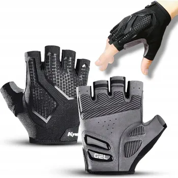 Fitness rukavice KYNCILOR SPORTOVNÍ RUKAVICE DO POSILOVNY FITNESS BEZ PRSTŮ GELOVÉ KOŽENÉ