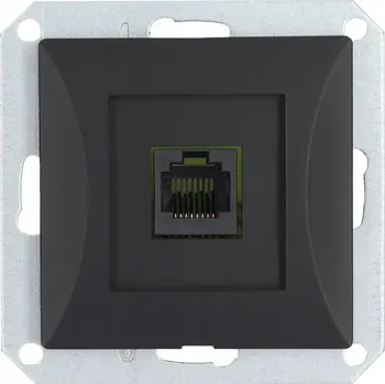 Elektrická zásuvka Internetová zásuvka nástěnná Timex-Elektro černá