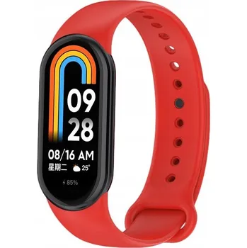 Řemínek na hodinky SILIKONOVÝ ŘEMÍNEK PRO SPORTOVNÍ NÁRAMEK XIAOMI MI BAND 8 ČERVENÝ