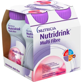 Speciální výživa Nutricia Nutridrink Multi Fibre jahodový 4x 200 ml
