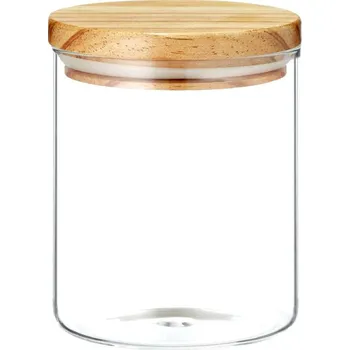Dóza na potraviny Dóza skleněná s dřevěným víčkem NORDIC 1 l