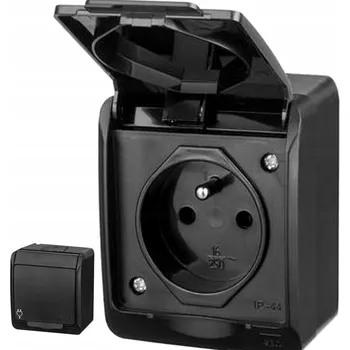 Elektrická zásuvka Elektrická Zásuvka hermetická MojeLedy černá