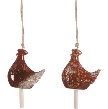 Bytová dekorace Autronic Zvonek keramický - slepička, mix 2 druhů, cena za 1 ks - KEO035