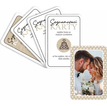 Žertovný předmět Set seznamovacích svatebních karet - vlastní fotografie