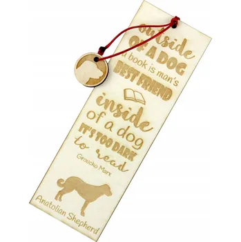 Doplněk ke knize Anatolský pastevecký pes - gravírovaná záložka do knihy se jménem psa