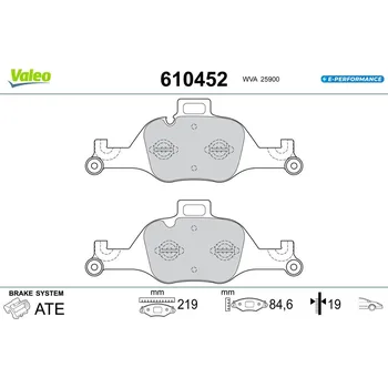 Brzdová destička Sada brzdových destiček, kotoučová brzda VALEO 610452