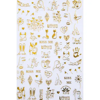 Samolepky na Zdobení Nehtů Tenké Valentýnské R398