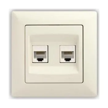 Elektrická zásuvka Zásuvka dvojitá datová Cat6 VISAGE IVORY béžová