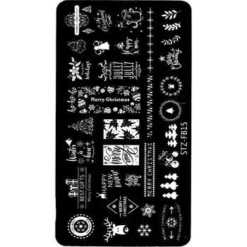 Dětské razítko VELKÉ VÁNOČNÍ DESTIČKY NA RAZÍTKA VZORŮ HYBRIDNÍCH LAKŮ, ŠABLONY VZORY VÁNOCE 103