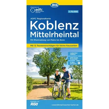 ADFC-Regionalkarte Koblenz Mittelrheintal, 1:75.000, mit Tagestourenvorschlägen, reiß- und wetterfest, E-Bike-geeignet, GPS-Trac - Allgemeiner Deutscher Fahrrad-Club e.V. (ADFC)