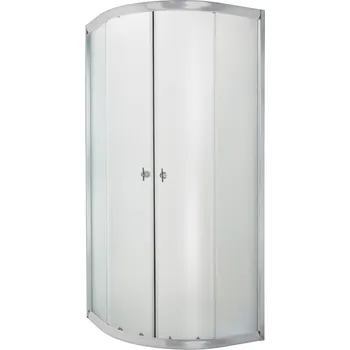 Sprchová vanička Půlkruhová sprchová kabina Arizona 80x80 cm Invena, výška 180 cm, sklo matné, chromové profily
