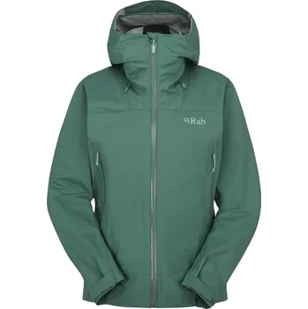 Dámská móda Dámská nepromokavá bunda Rab Downpour Plus 2.0 Barva: Eucalyptus, Velikost: XS