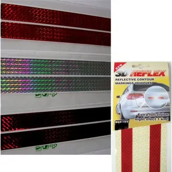 Příslušenství osvětlení automobilu Pružná odrazka plastická ohebná nalepovací samolepicí 30 x 2,5cm