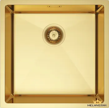 Granitový dřez Jednokomorový dřez Melanstar ocel zlatý