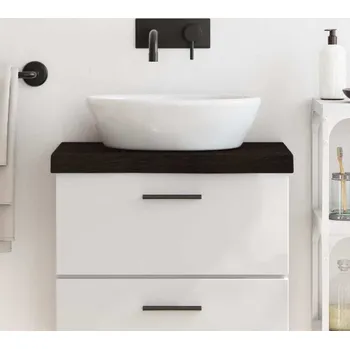 Deska pod umyvadlo vidaXL Koupelnová deska 60x40x (2-6) cm ošetřený masiv [3156106] Barva: tmavě hnědá