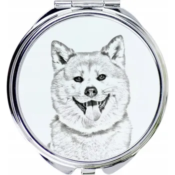 Kosmetické zrcátko Akita, Akita Inu - kapesní zrcátko s motivem psa, personalizované zrcátko