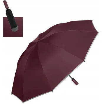 Automatický skládací deštník s pouzdrem, červený, větruodolný