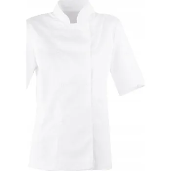 Dámská mikina Dámská kuchařská Mikina bílá, krátký rukáv rS - Dámský kabát + kapsa