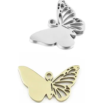 Materiál na výrobu šperku Přívěsek Motýlek 12x18,5mm - 1Ks - Nerez RL