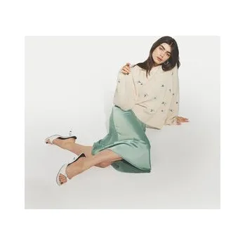 Dámská sukně YAS Trapézová sukně Pella 26030737 Zelená Regular Fit L