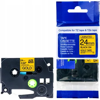 Pásek do tiskárny PÁSKA DO BROTHER ZLATÁ TZe-851 24mm TZ-851 TZ851