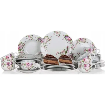 Talíř TALÍŘE S KVĚTINAMI 30 ks velká jídelní sada šálky svátky