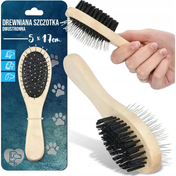 Kosmetika pro psa KARTÁČ PRO PSA A KOČKU Oboustranný na Česání Srsti Krátkosrsté Dlouhosrsté T2