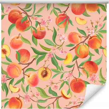 Tapeta Tapeta do Kuchyně ovoce Broskve Květy Dekor