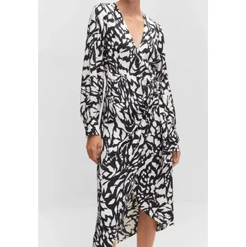 Dámské šaty Zavinovací šaty Mango (Dámské viskózové šaty značky Mango)