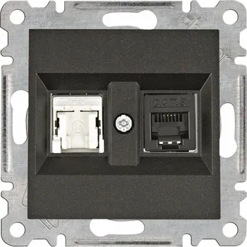 Elektrická zásuvka Internetová zásuvka nástěnná Hager černá