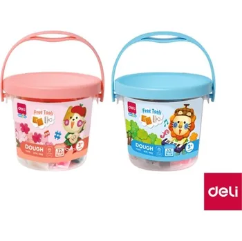 Modelovací hmota Plastelína měkká s vůní kyblík 24 barev DELI EY006 mix