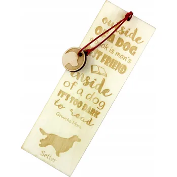 Doplněk ke knize Anglický setr - gravírovaná záložka do knihy se psem, jméno psa